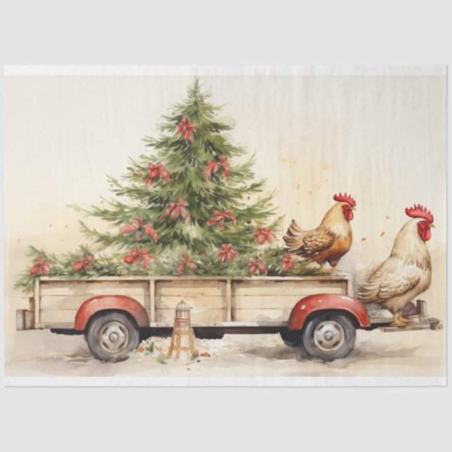 Cosy Winter Scene:  Guardians of the Tree Farm Tissue Paper (Front)