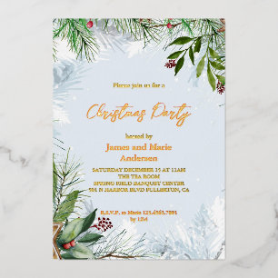 Cosy Winter Snow Greenery Christmas Party
