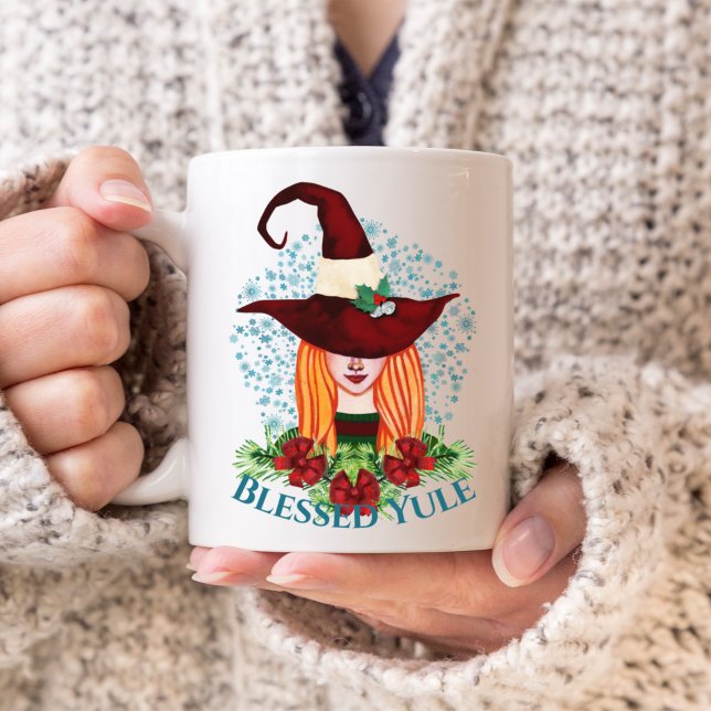 Cosy Winter Solstice Holiday Witch Blessed Yule Coffee Mug (Creator Uploaded)