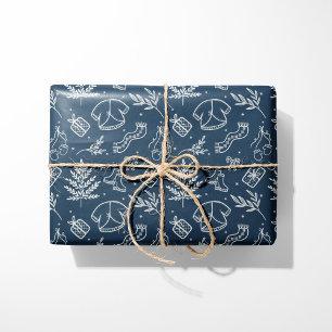 Cosy Winter Sweater & Gifts Blue Wrapping Paper