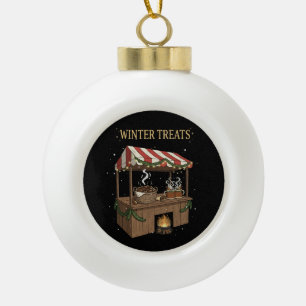 Cosy Winter Treats Christmas Market Stall  Ceramic Ball Christmas Ornament