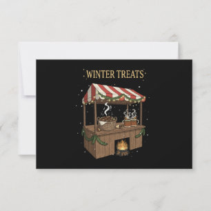 Cosy Winter Treats Christmas Market Stall  Thank You Card