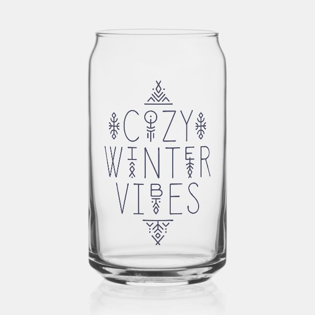 Cosy Winter Vibes Design Can Glass (Front)
