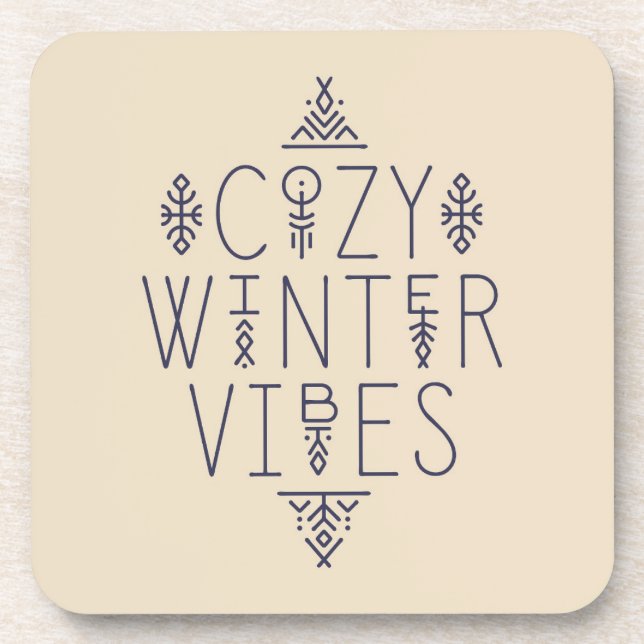 Cosy Winter Vibes Design Coaster (Front)