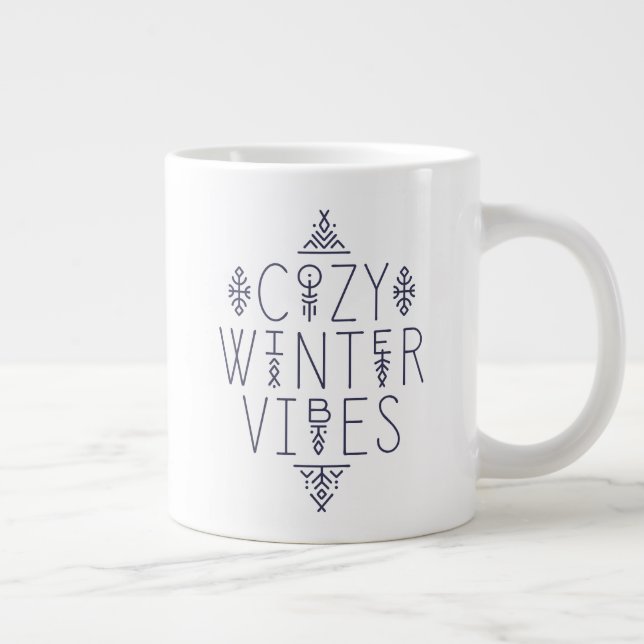Cosy Winter Vibes Design Large Coffee Mug (Right)