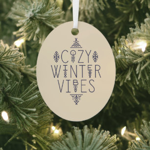 Cosy Winter Vibes Design Metal Tree Decoration