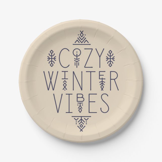 Cosy Winter Vibes Design Paper Plate (Front)