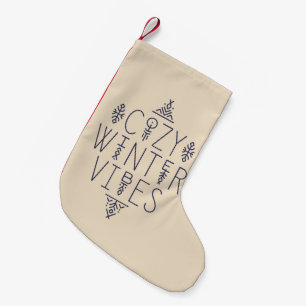 Cosy Winter Vibes Design Small Christmas Stocking