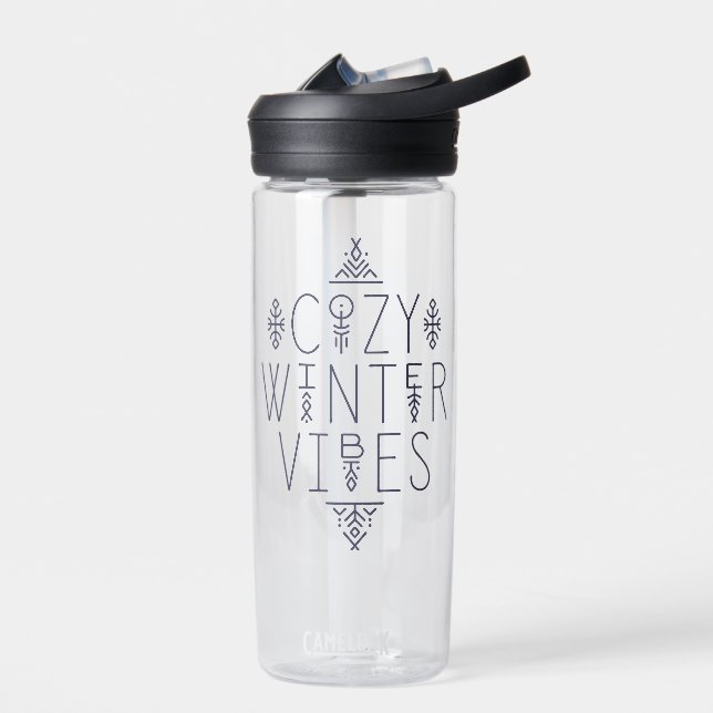 Cosy Winter Vibes Design Water Bottle (Left)
