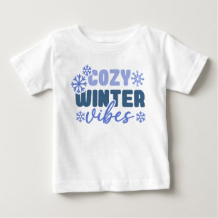 Cosy Winter Vibes - Snowflake Typography Baby T-Shirt