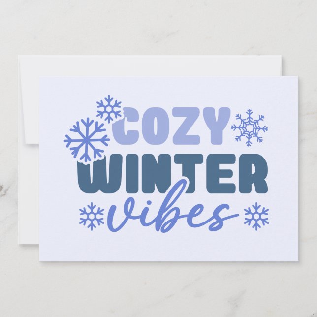 Cosy Winter Vibes - Snowflake Typography Card (Front)