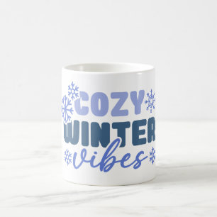 Cosy Winter Vibes - Snowflake Typography Coffee Mug