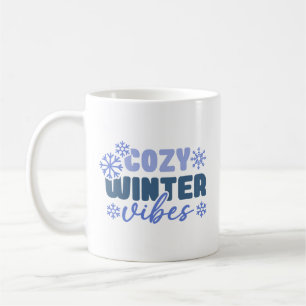 Cosy Winter Vibes - Snowflake Typography Coffee Mug