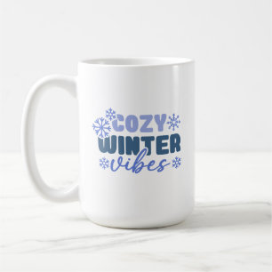 Cosy Winter Vibes - Snowflake Typography Coffee Mug
