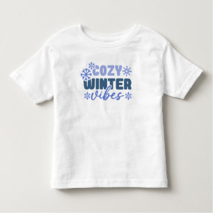 Cosy Winter Vibes - Snowflake Typography Toddler T-Shirt
