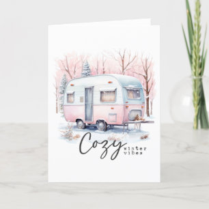 Cosy Winter Vibes, Vintage Camper Holiday Card