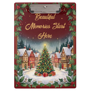 Cosy Winter Village Christmas Clipboard