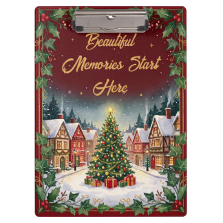 Cosy Winter Village Christmas Clipboard