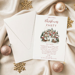 Cosy Winter Village Christmas Invitation