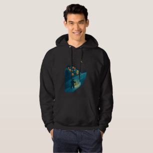 Cosy Winter Village Lantern Walk Illustration Hood Hoodie