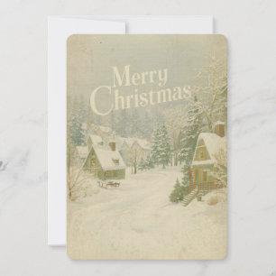 Cosy Winter Village Merry Christmas Card - 5x7