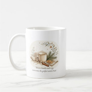 Cosy Winter Watercolor Candles, Coffee & Evergre Mug