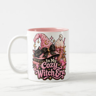 Cosy Witch Era Cute Pink Halloween Two-Tone Coffee Mug