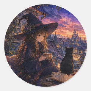 Cosy Witch Sunset Sticker
