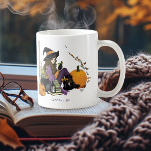 Cosy Witch Vibes Halloween Pumpkins Purple Coffee Mug