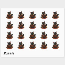 Cosy Witchy Black Cat Reading Spell Book Halloween