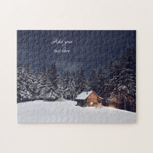 Cosy Wood Cabin in Forest Jigsaw Puzzle