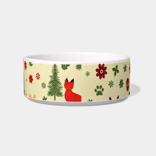 Cosy Woodland Christmas Dog Bowl – Rustic Deer