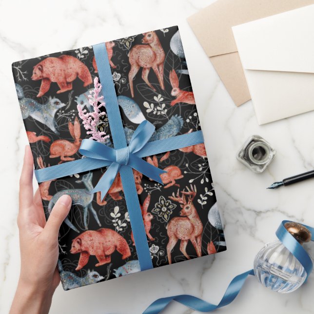 Cosy Woodland Forest Animal Christmas Wrapping Paper (Gifting)