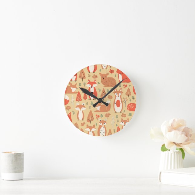 Cosy Woodland Friends 2 Round Clock (Home)