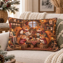Cosy Woodland Squirrel Tea Party Illustration