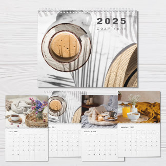 Cosy Year Photo Collage Modern 2025 Calendar