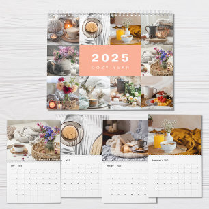 Cosy Year Photo Collage Modern 2025 Calendar