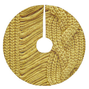 Cosy Yellow Sweater: Textured Background Brushed Polyester Tree Skirt