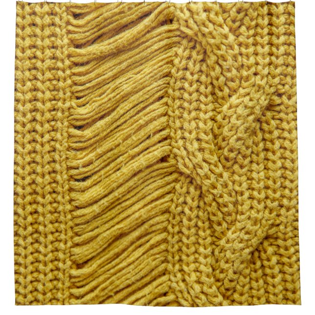 Cosy Yellow Sweater: Textured Background Shower Curtain (Front)