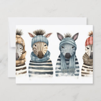 Cosy Zebras Postcard
