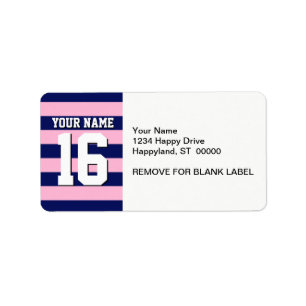 Cot Candy Pink Navy Blue Team Jersey Preppy Stripe Label