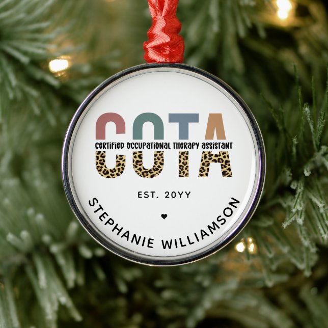 COTA Certified Occupational Therapy Assistant Metal Ornament (Tree)