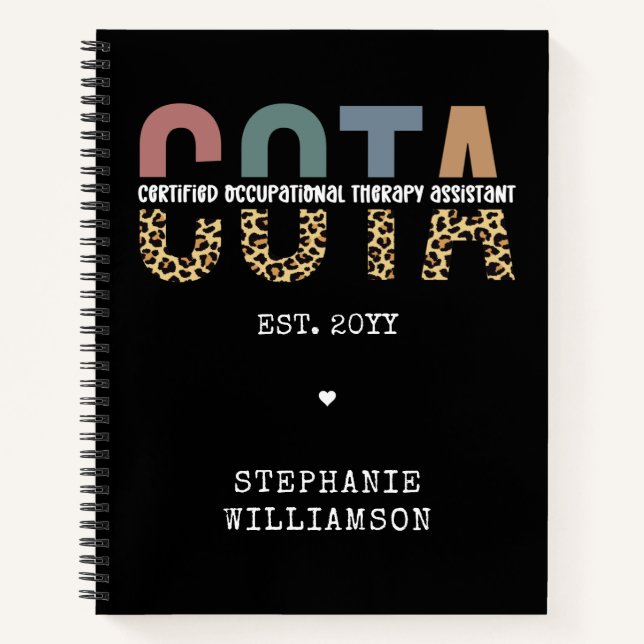 COTA Certified Occupational Therapy Assistant Notebook (Front)