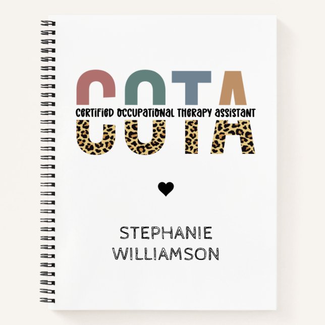 COTA Certified Occupational Therapy Assistant Notebook (Front)