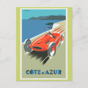 Cote A Azur Vintage Travel Poster Postcard
