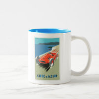 Cote d Azur French vintage Travel poster as Mug