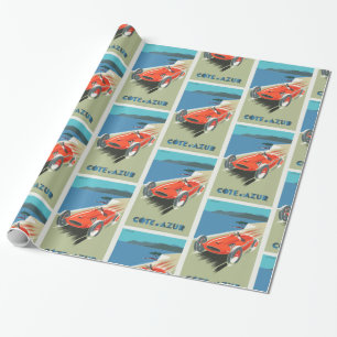 Cote d Azur French vintage Travel poster Wrapping Paper