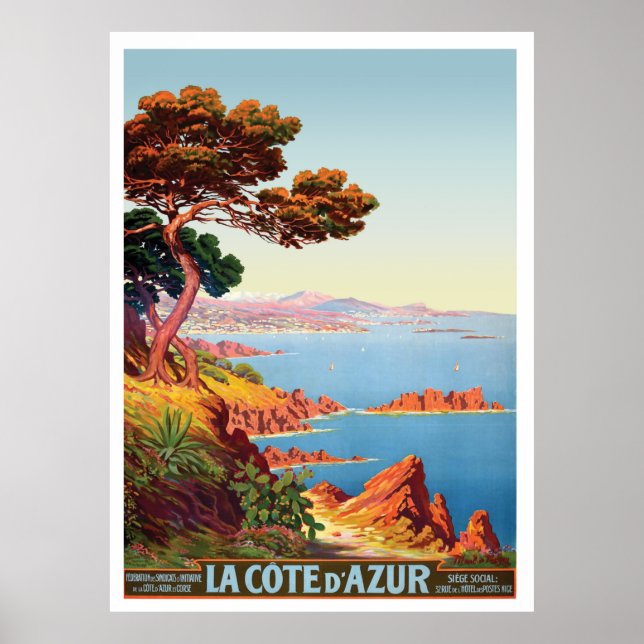 Cote d' Azur, view on the French Coast Poster (Front)