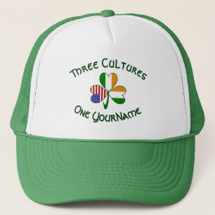 Côte d’Ivoire Ireland USA Shamrock Personalised Trucker Hat