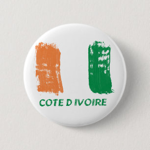 Cote D' Ivore Flag design 6 Cm Round Badge